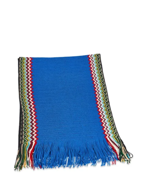 Missoni zigzag-knit fringed scarf