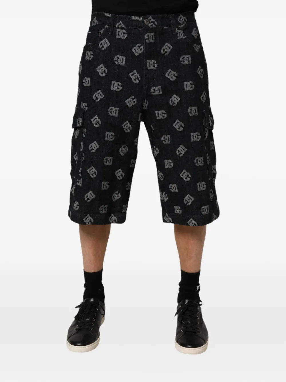 Dolce & Gabbana Cargo corti con stampa logo - Blu