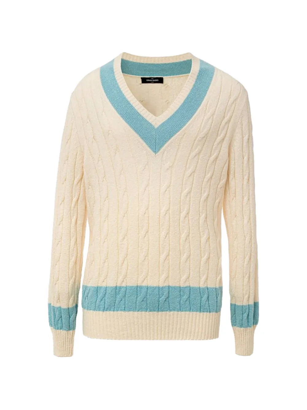Gran Sasso cable-knit V-neck sweater