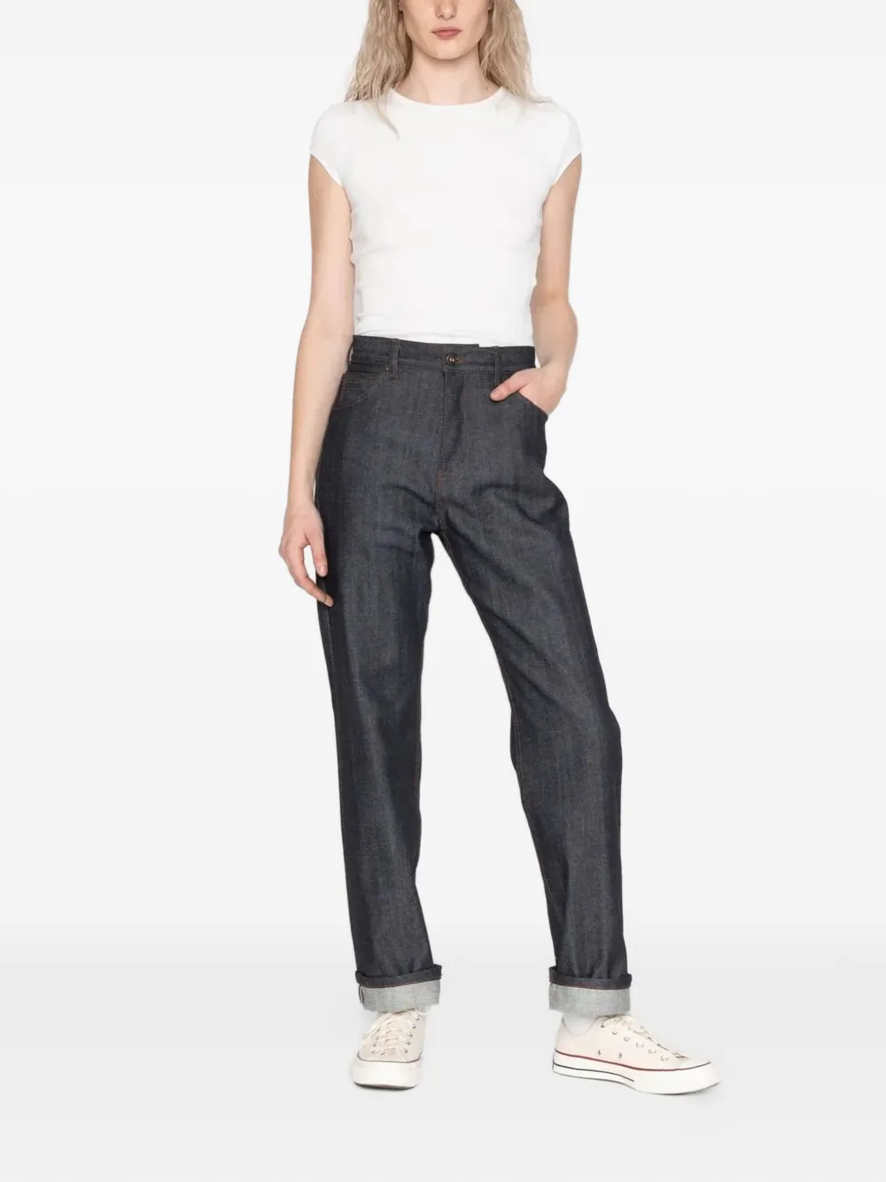 Naked and Famous True Girl stretch-selvedge jeans - Blu