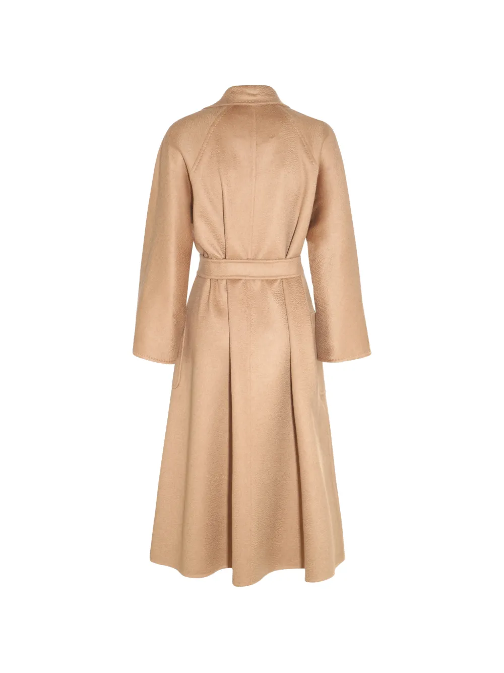 Max Mara Jas met gekerfde revers en ceintuur Beige