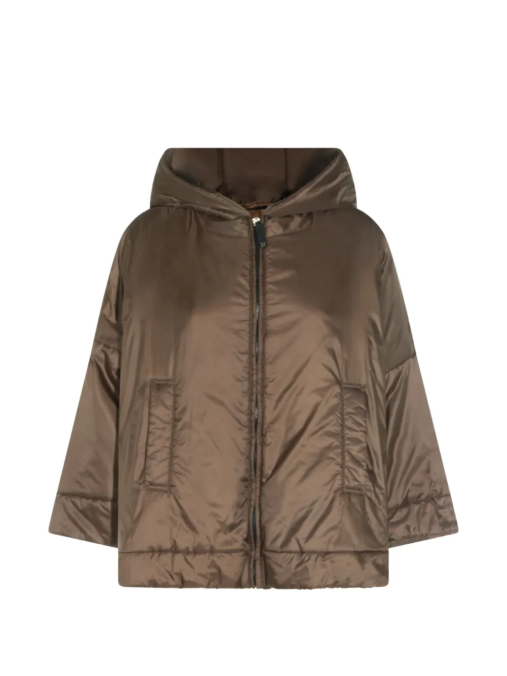 Max Mara The Cube hooded zip-up coat - Brown