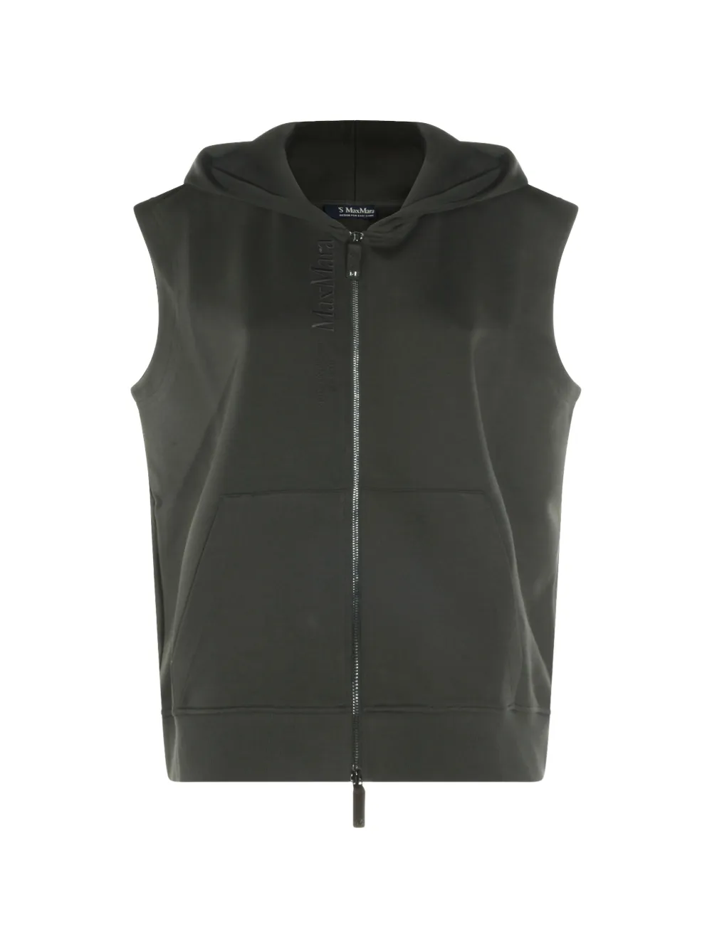 'S Max Mara logo-embroidered sleeveless hoodie - Green