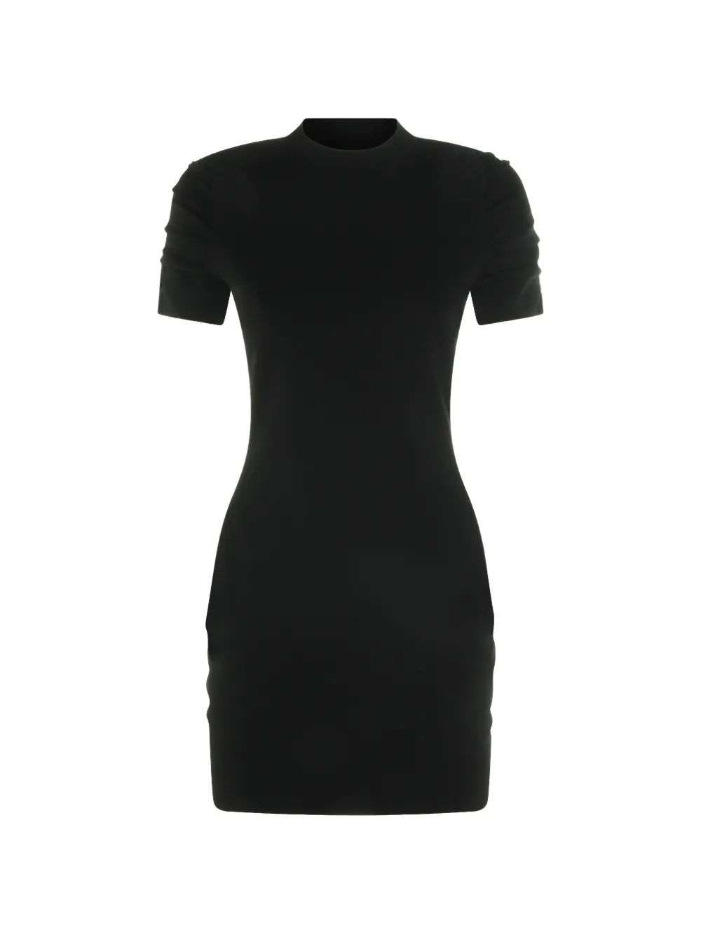 Alexander Wang logo-print ruched-sleeve dress - Nero