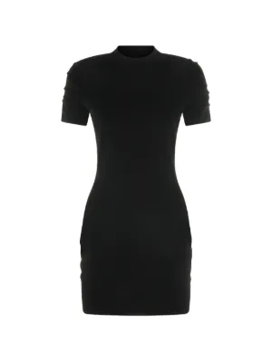 alexander wang little black dress Alexander Wang Sunburst Zip Mini Dress Black Long Sleeve 6 Small tags included