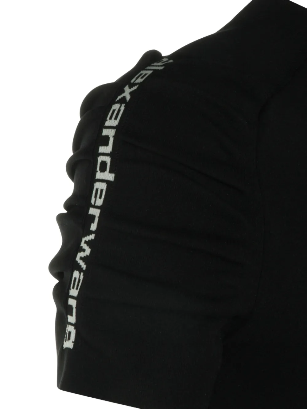 Alexander Wang Jurk met ruchemouwen en logoprint Zwart