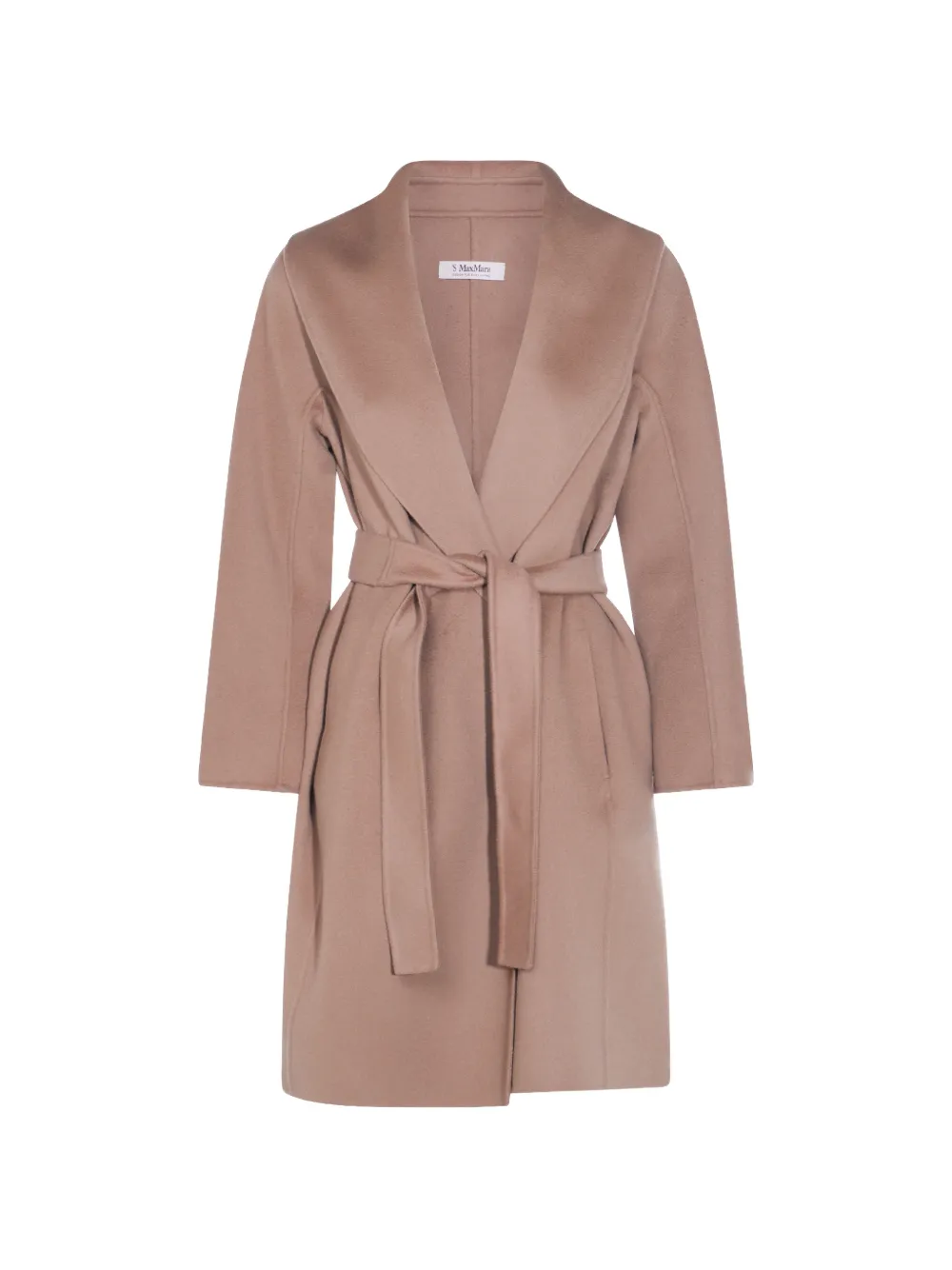 'S Max Mara belted shawl-collar coat - Neutrals