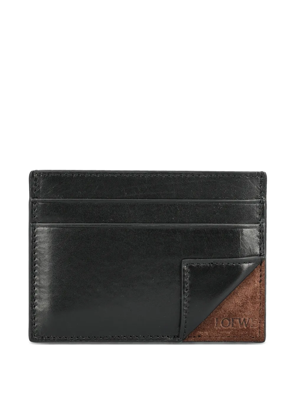 LOEWE Switch logo-debossed leather card holder - Nero