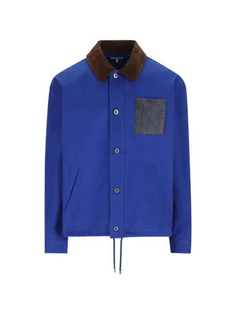 LOEWE corduroy-collar Anagram-patch jacket