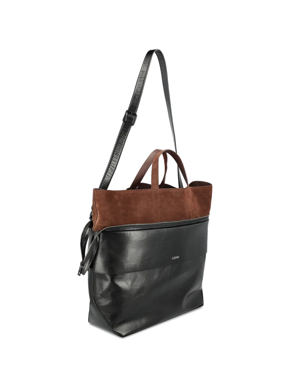 LOEWE Switch grote suède shopper Zwart