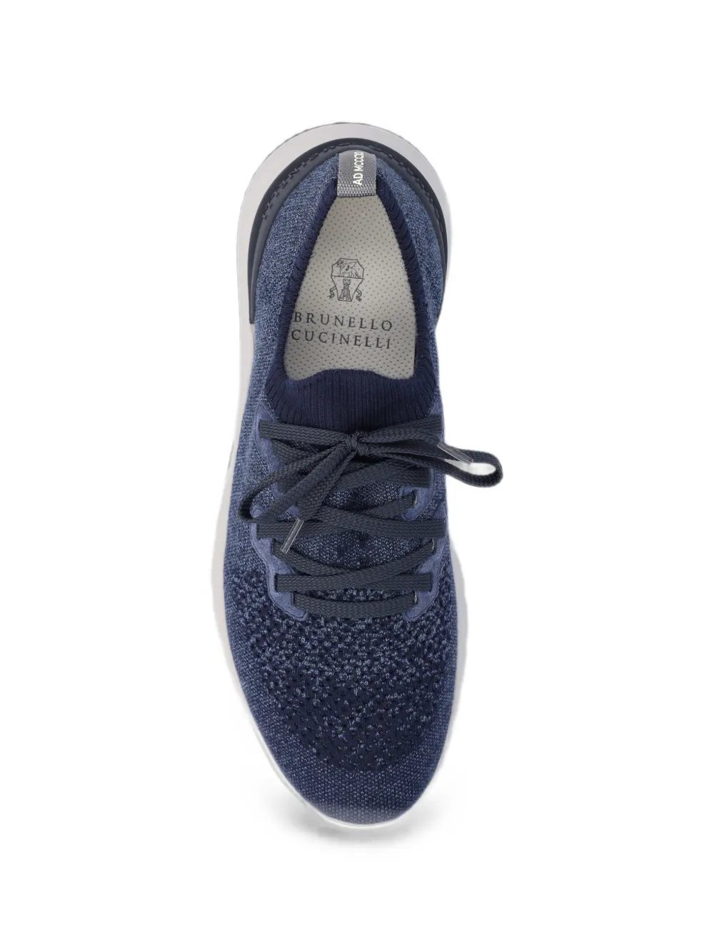 Brunello Cucinelli knit lace-up sneakers Blauw