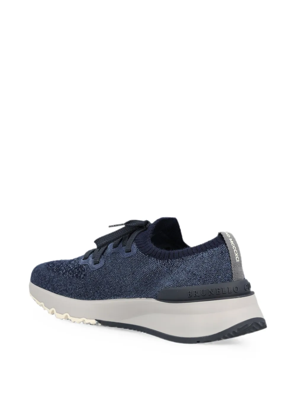 Brunello Cucinelli knit lace-up sneakers Blauw
