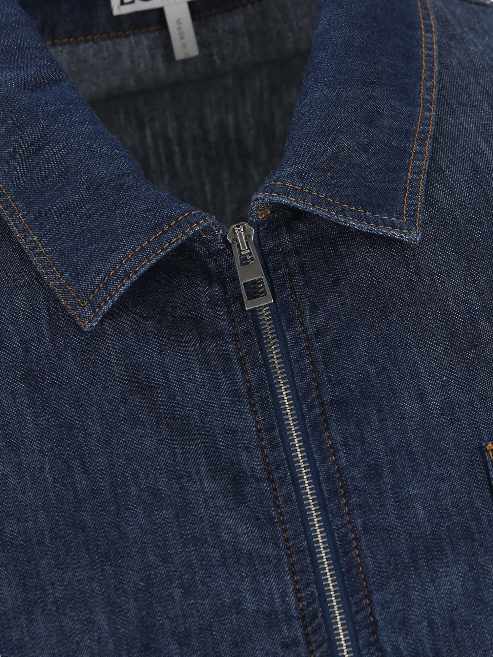  Loewe Logo-patch Drawstring Denim Jacket - Blu 