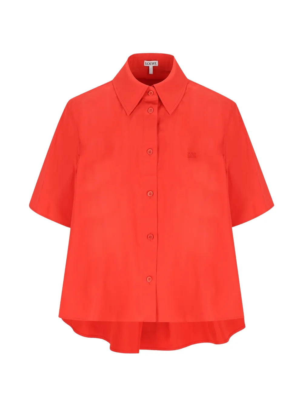 Loewe Logo-embroidered Boxy-fit Shirt In Red