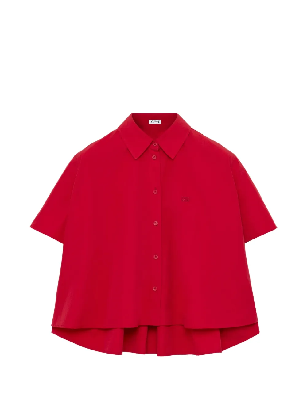 LOEWE Short-sleeve Trapeze Shirt in Cotton in Red, view 5