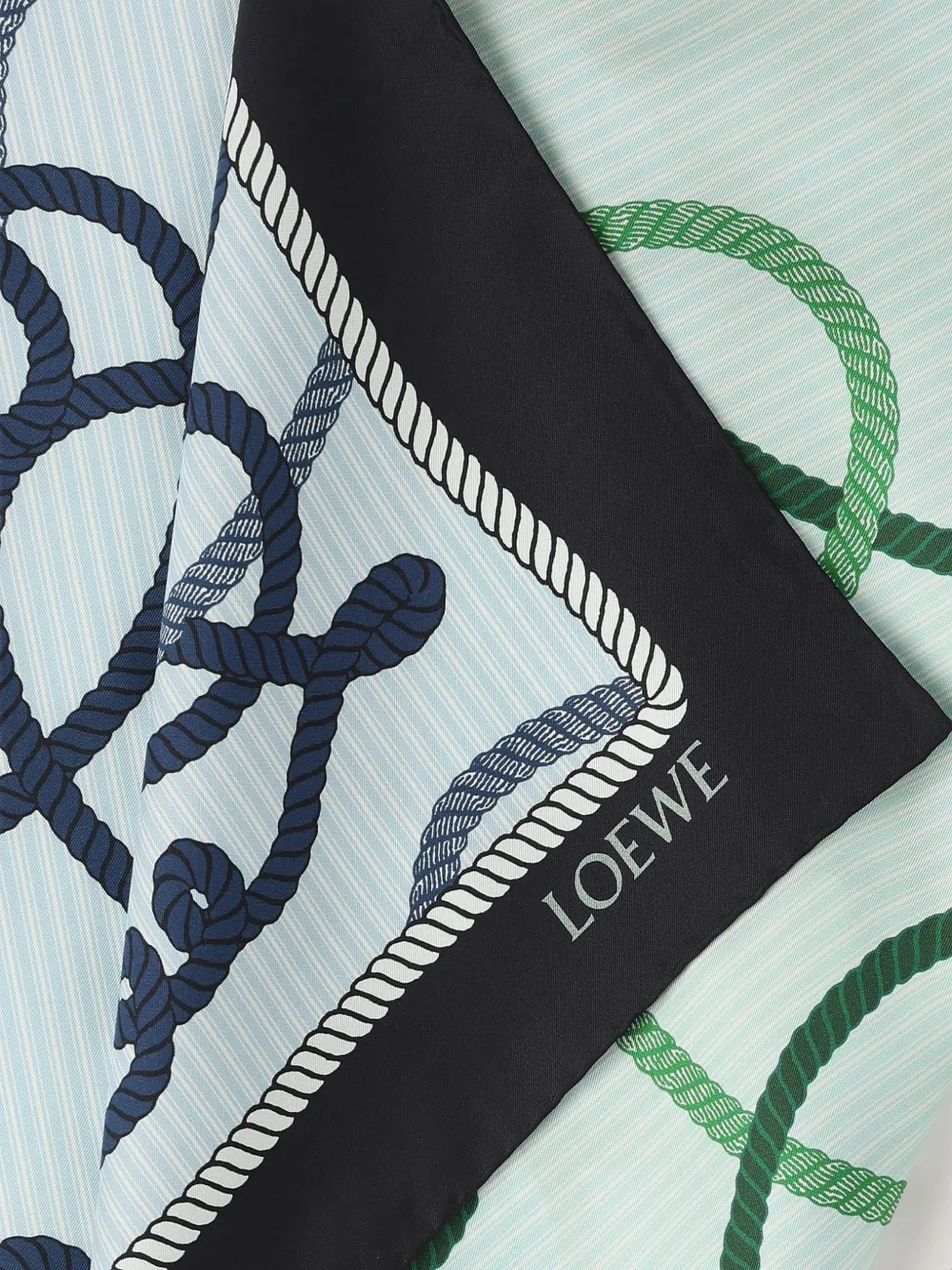  Loewe Rope-print Silk Scarf - Azul 