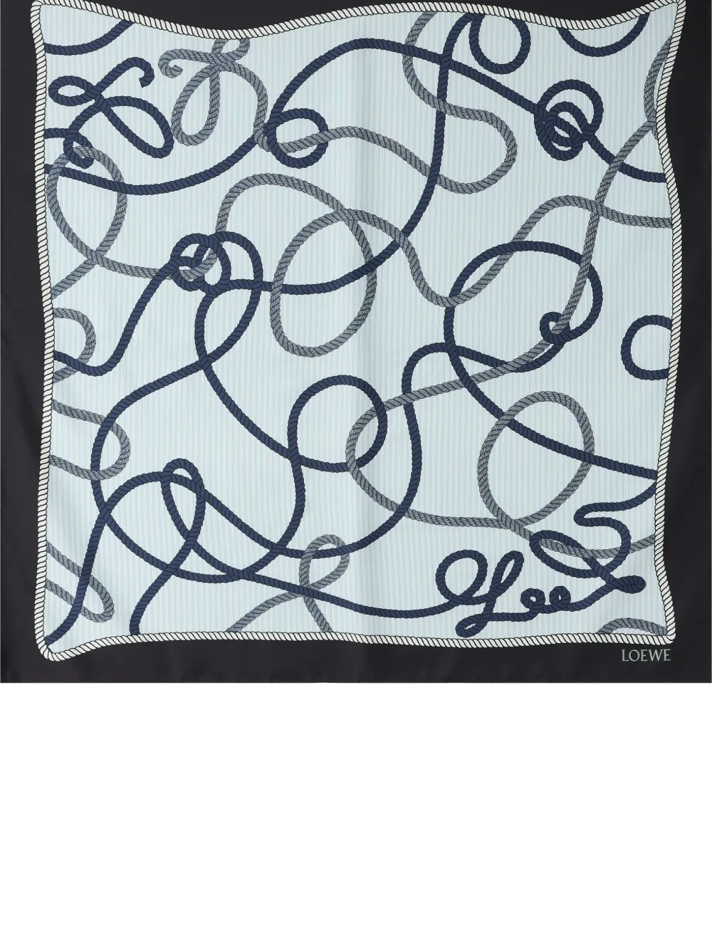 LOEWE rope-print silk scarf - Blue
