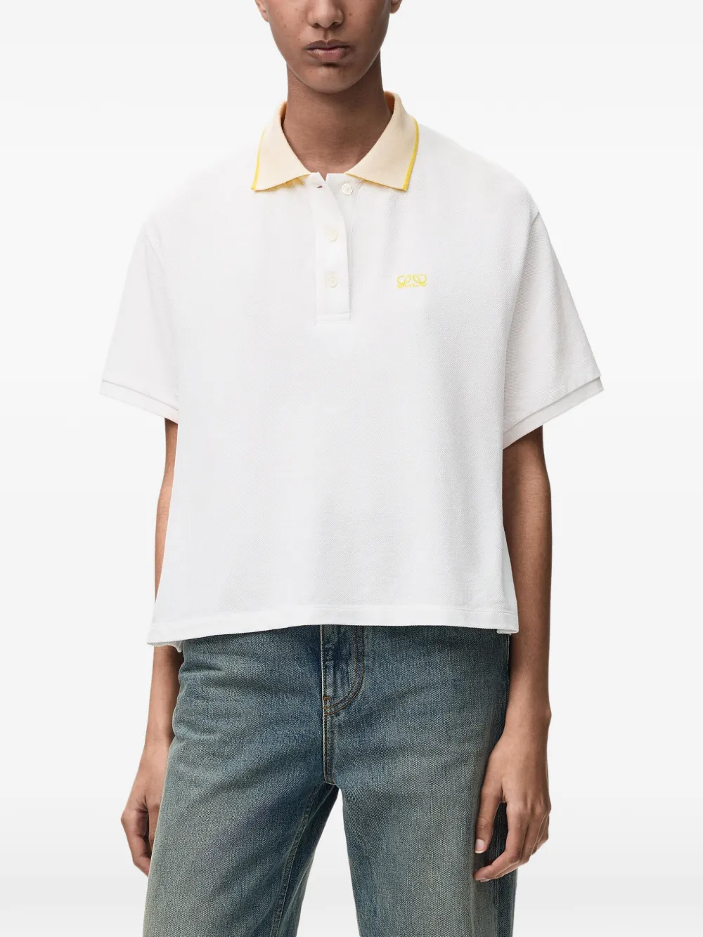LOEWE Polo con ricamo Anagram - Bianco