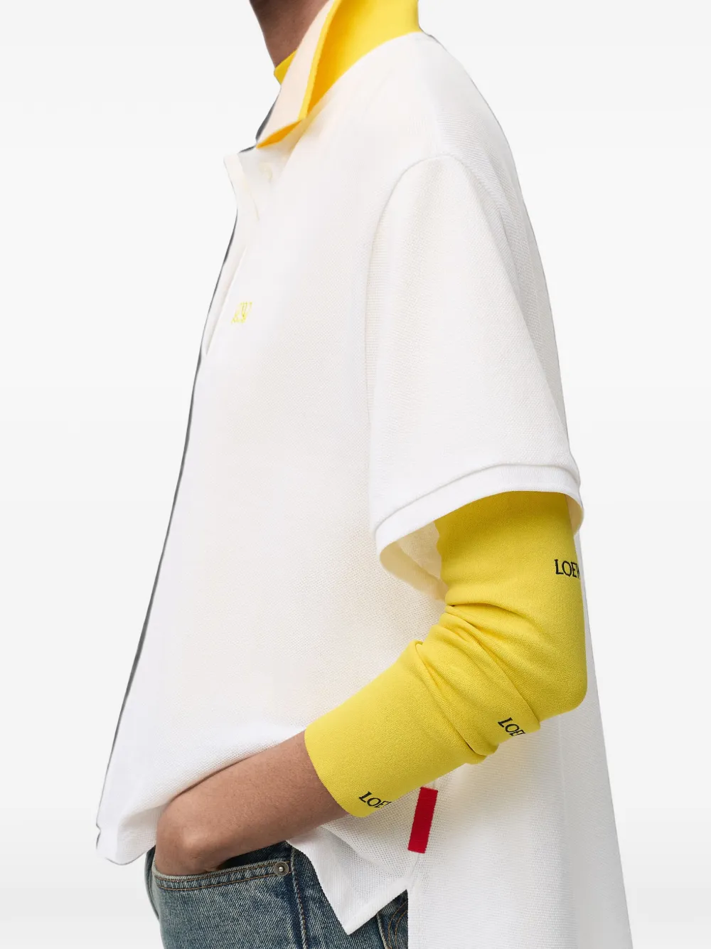 LOEWE Poloshirt met anagram borduurwerk Wit