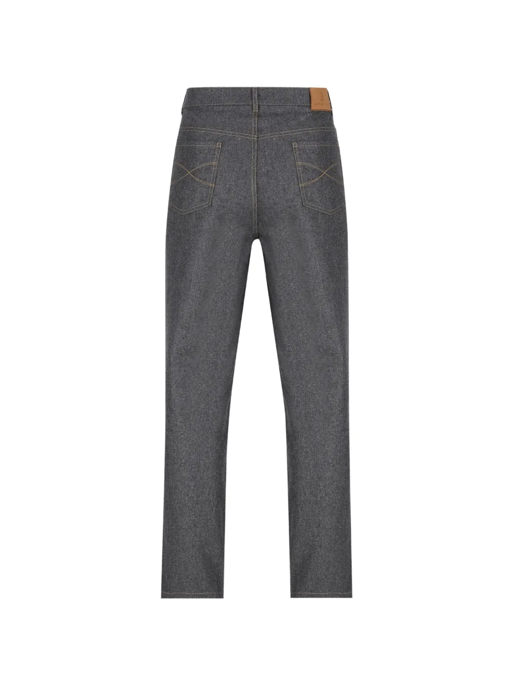 Brunello Cucinelli Broek met geborduurd logo Grijs