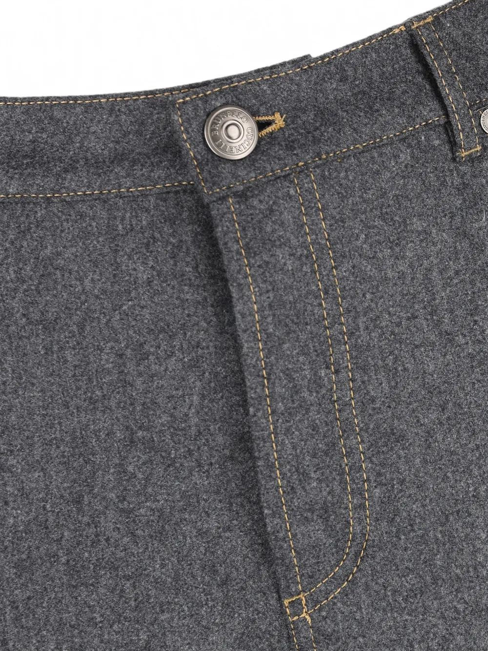 Brunello Cucinelli Broek met geborduurd logo Grijs
