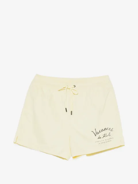 Karl Lagerfeld Vacances slogan-print drawstring swim shorts