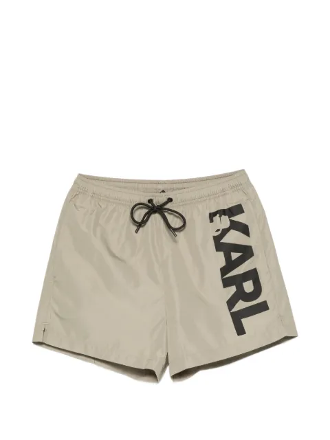 Karl Lagerfeld logo-print drawstring swim shorts