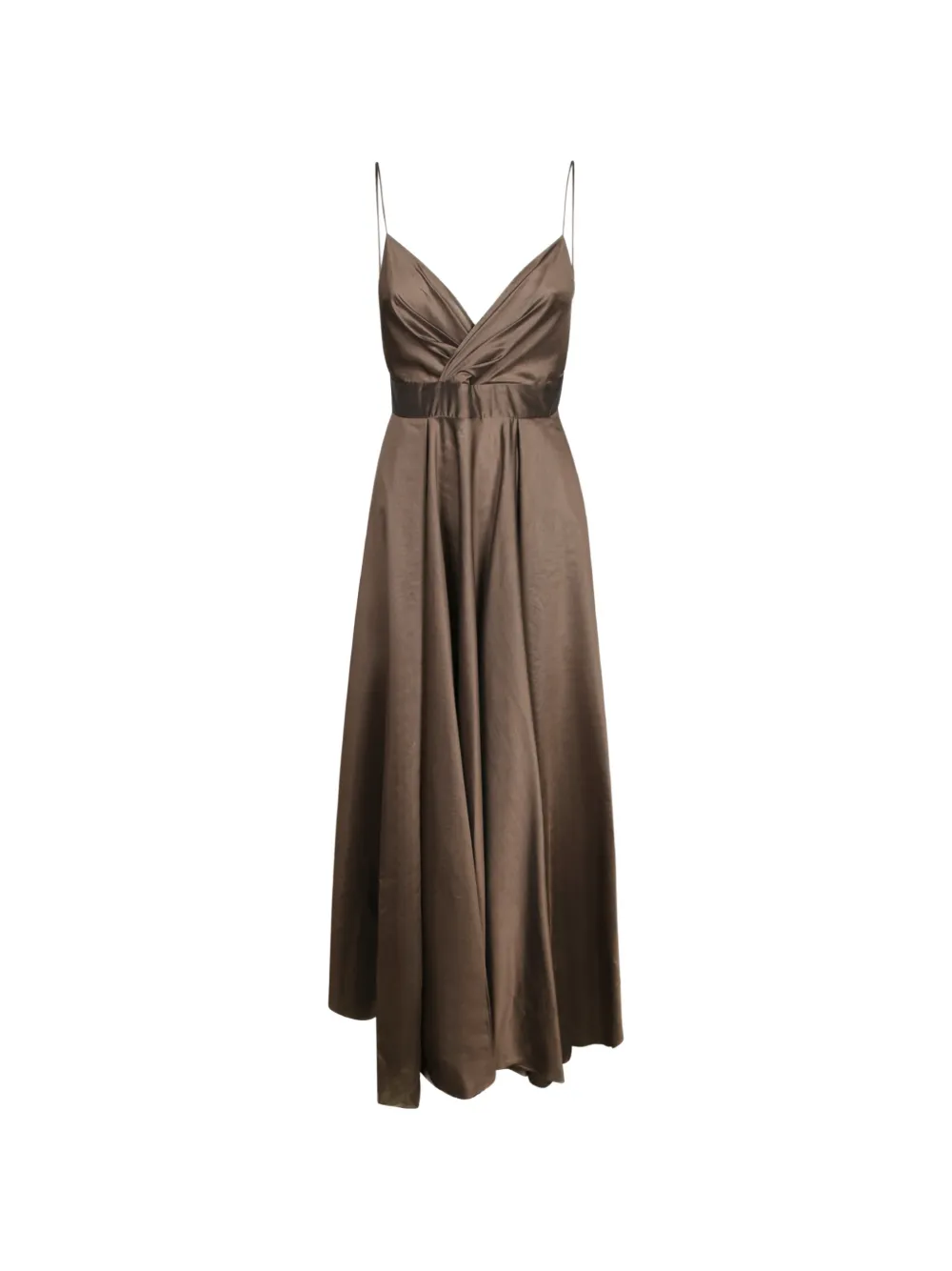 Blanca Vita maxi bow-detail pleated-waist dress - Marrone