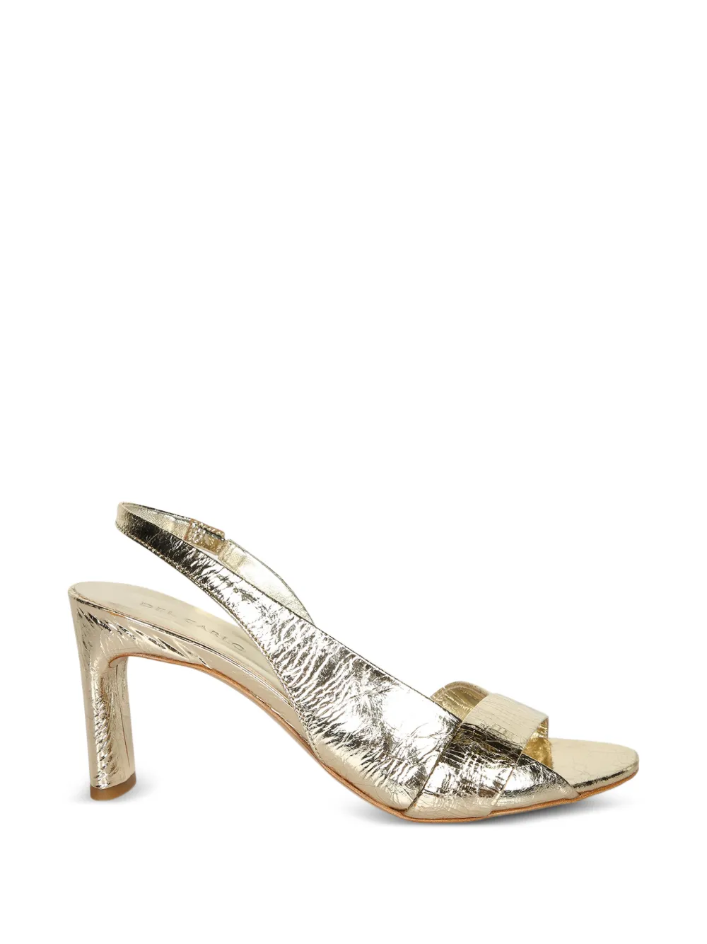 Del Carlo crinkled-effect slingback sandals Goud