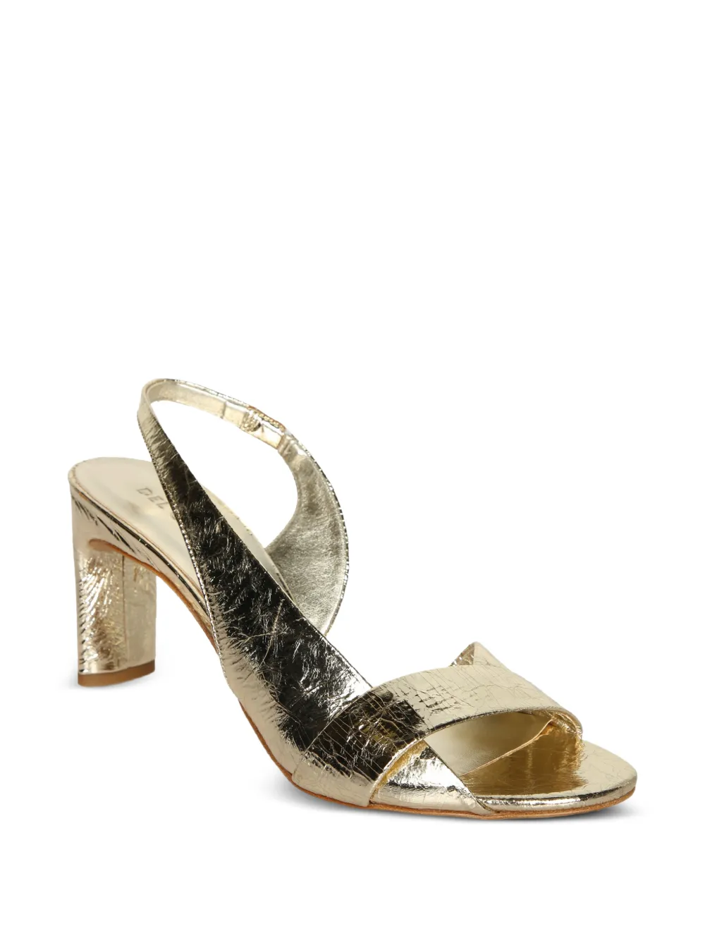 Del Carlo crinkled-effect slingback sandals Goud