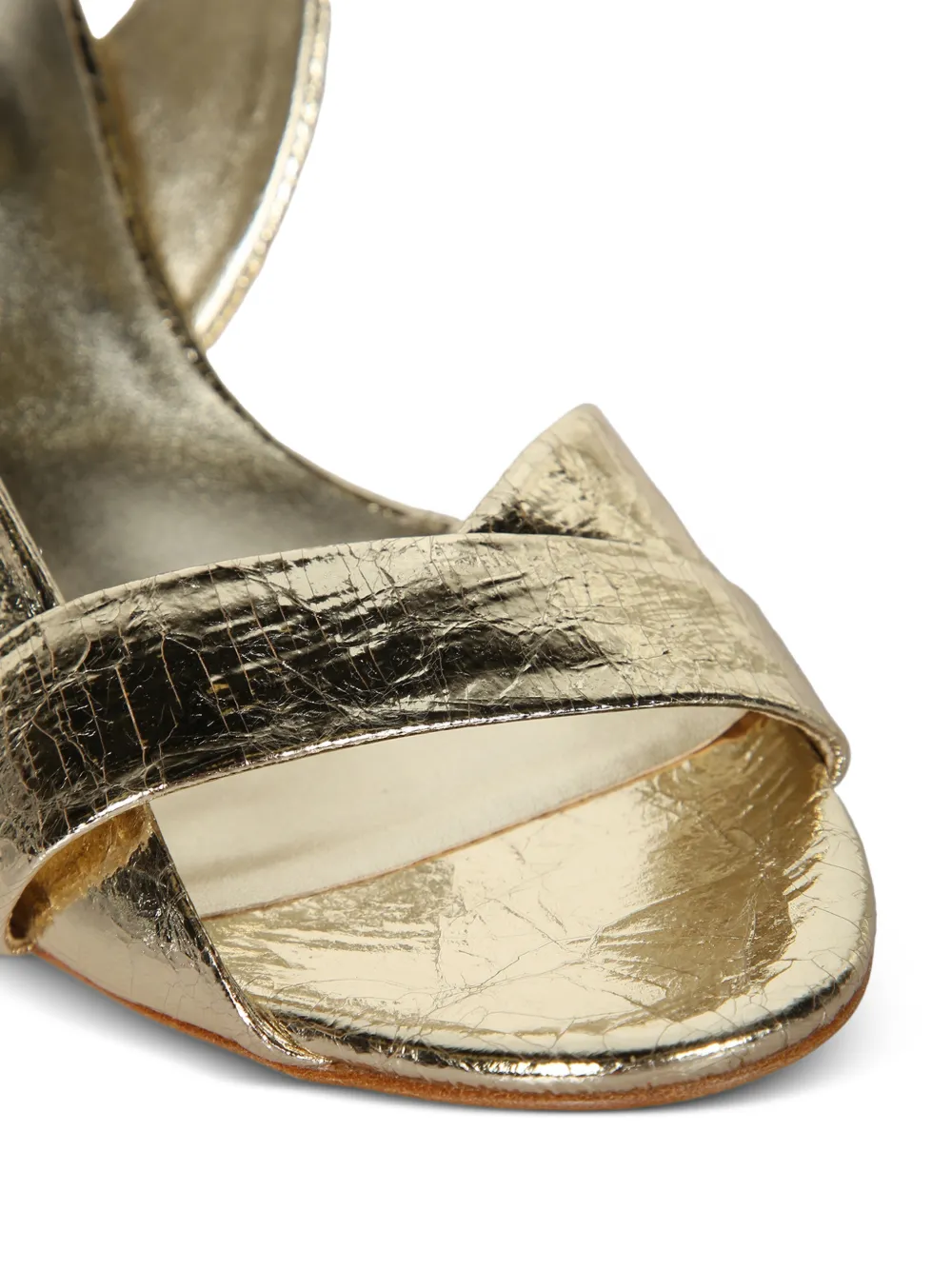 Del Carlo crinkled-effect slingback sandals Goud