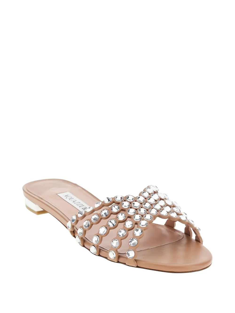 Aquazzura Tequila crystal-embellished sandals Beige