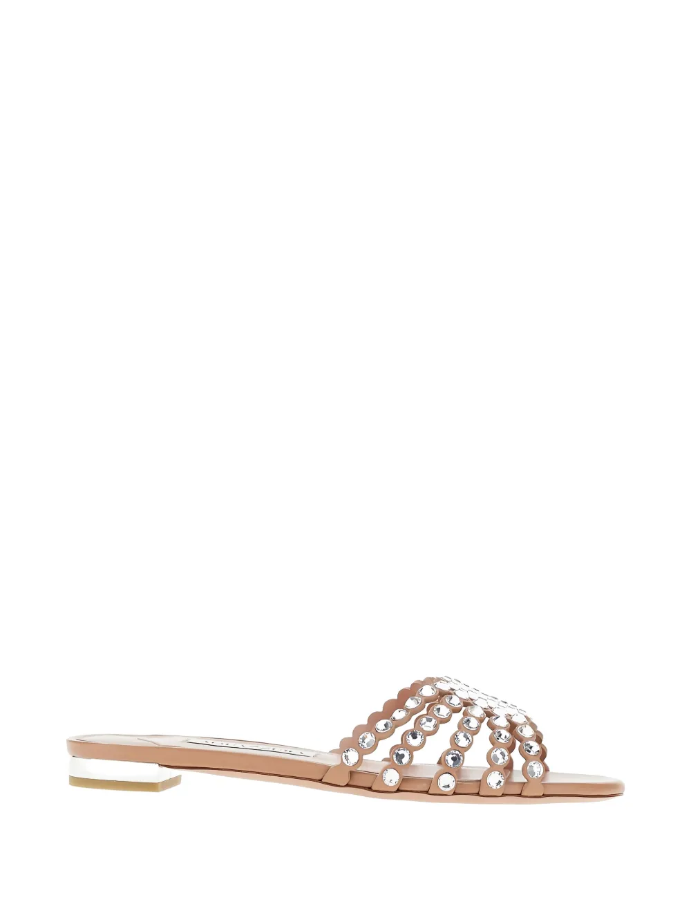 Aquazzura Tequila crystal-embellished sandals Beige