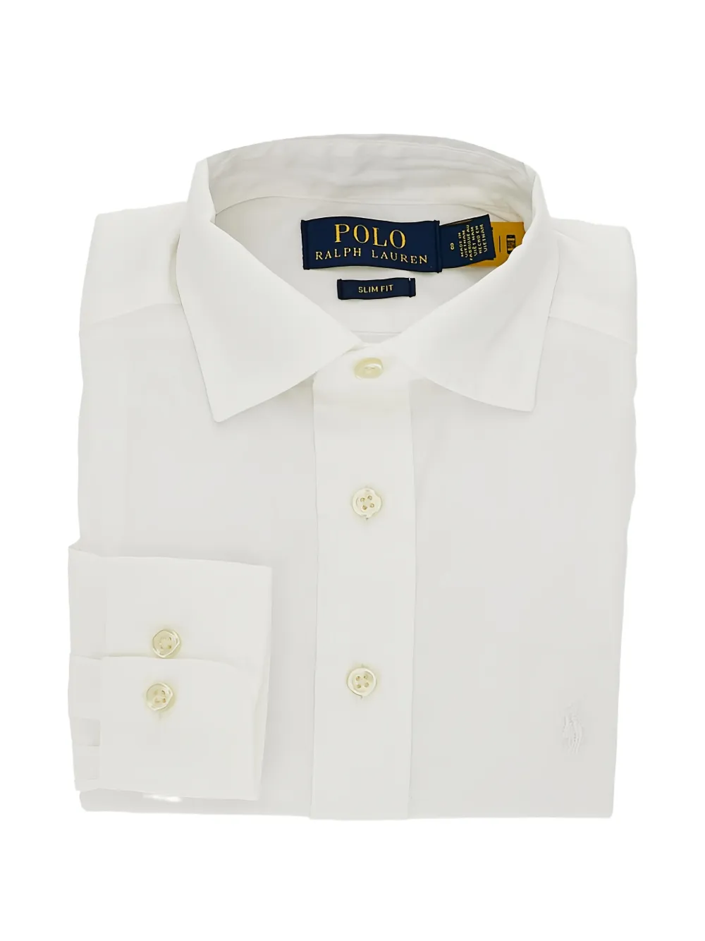 POLO RALPH LAUREN KIDS slim-fit cotton shirt - Bianco