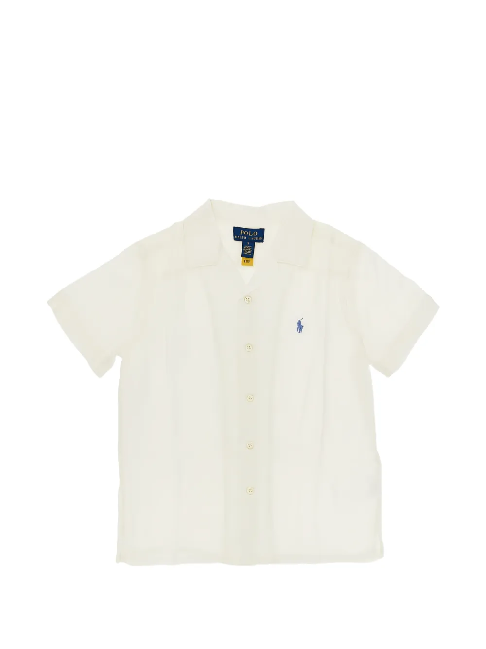 POLO RALPH LAUREN KIDS logo-embroidered linen shirt - Bianco