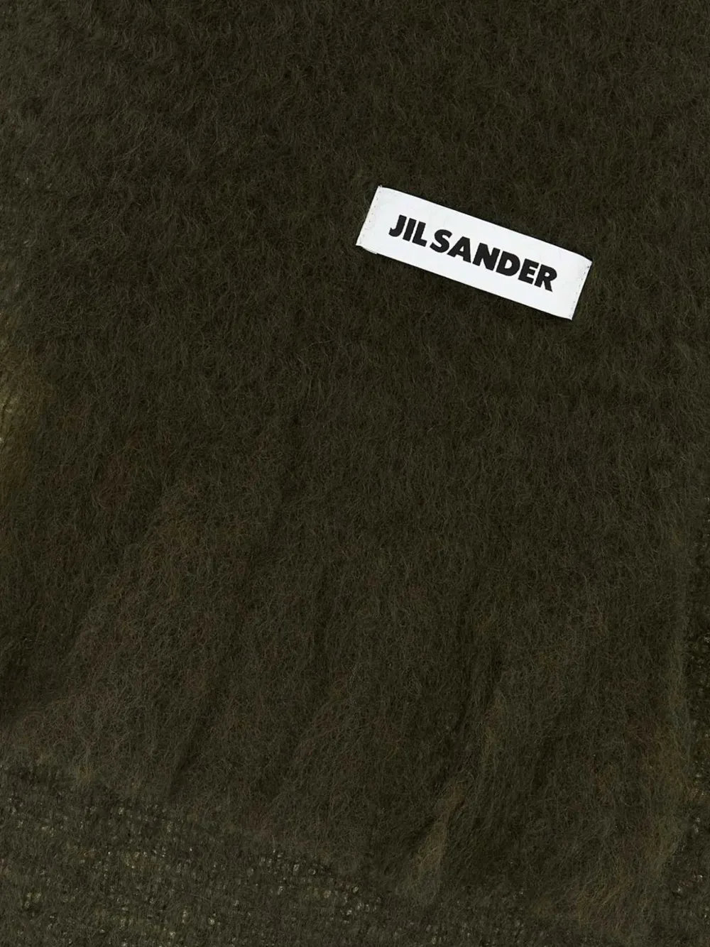 Jil Sander Sjaal met geborstelde afwerking en franje Groen
