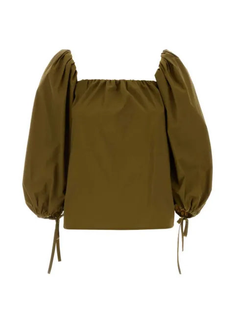Saint Laurent puff-sleeve square-neck blouse