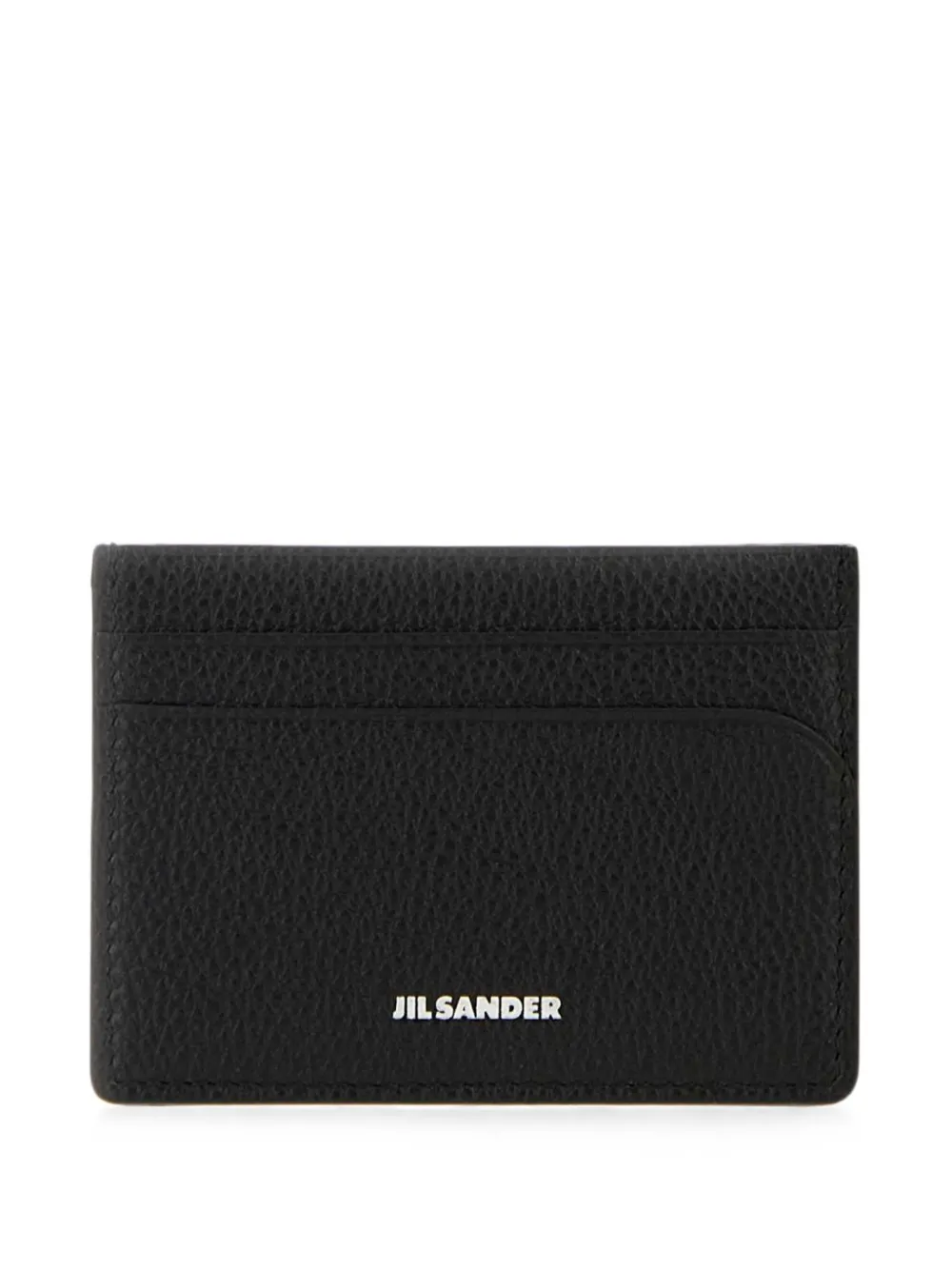 Jil Sander 커브 그레인 레더 카드홀더 | 블랙 | Image 1