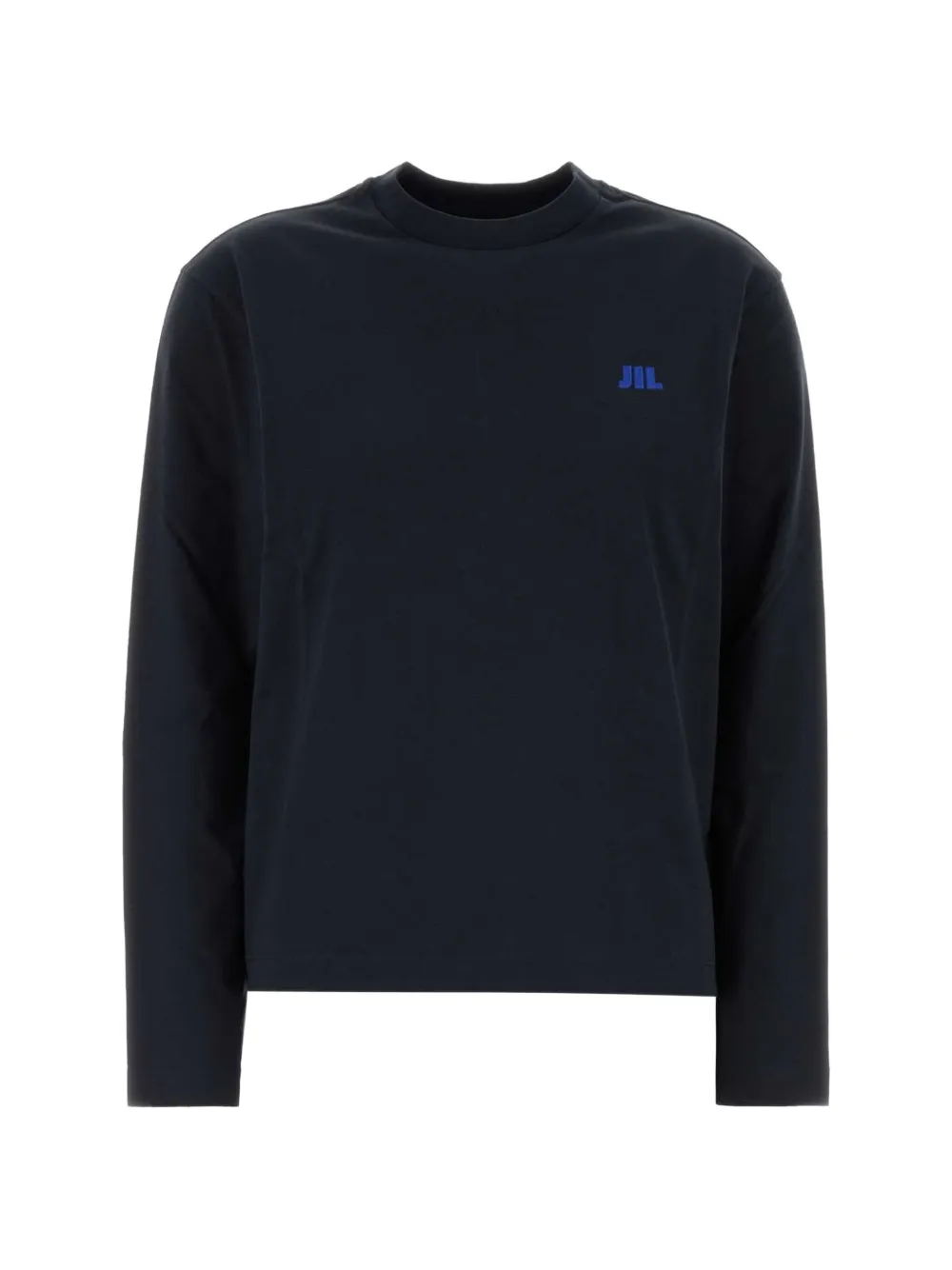 Jil Sander logo-embroidered long-sleeve T-shirt - Blu