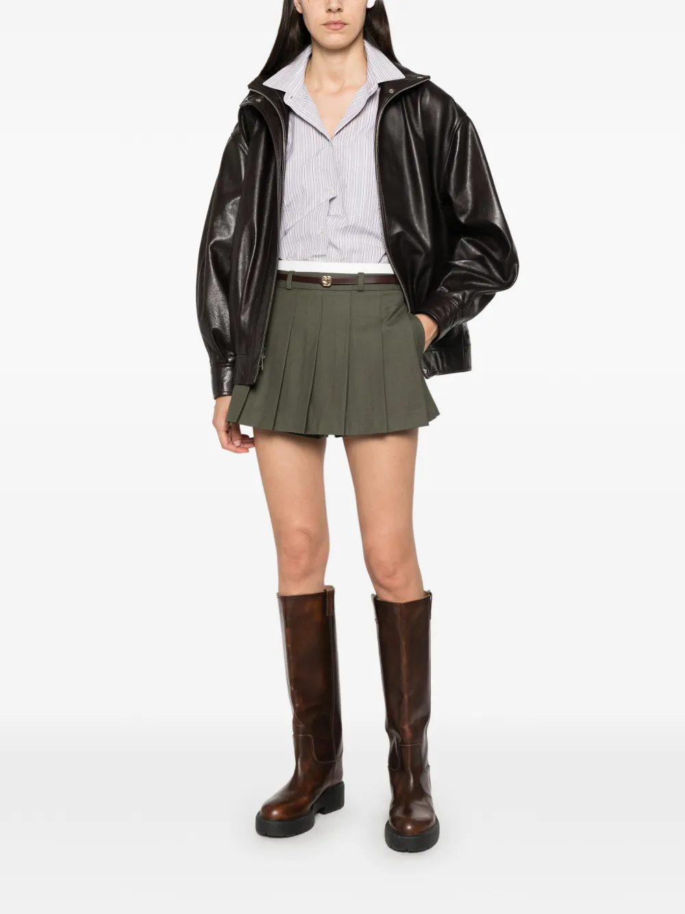 Maje Geplooide shorts Groen
