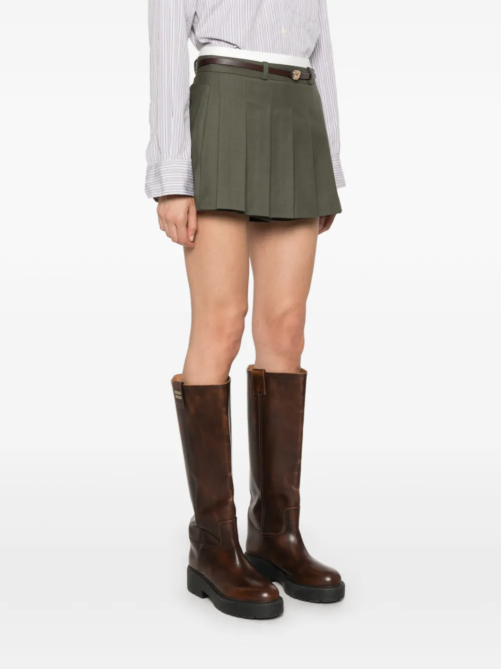 Maje Geplooide shorts Groen