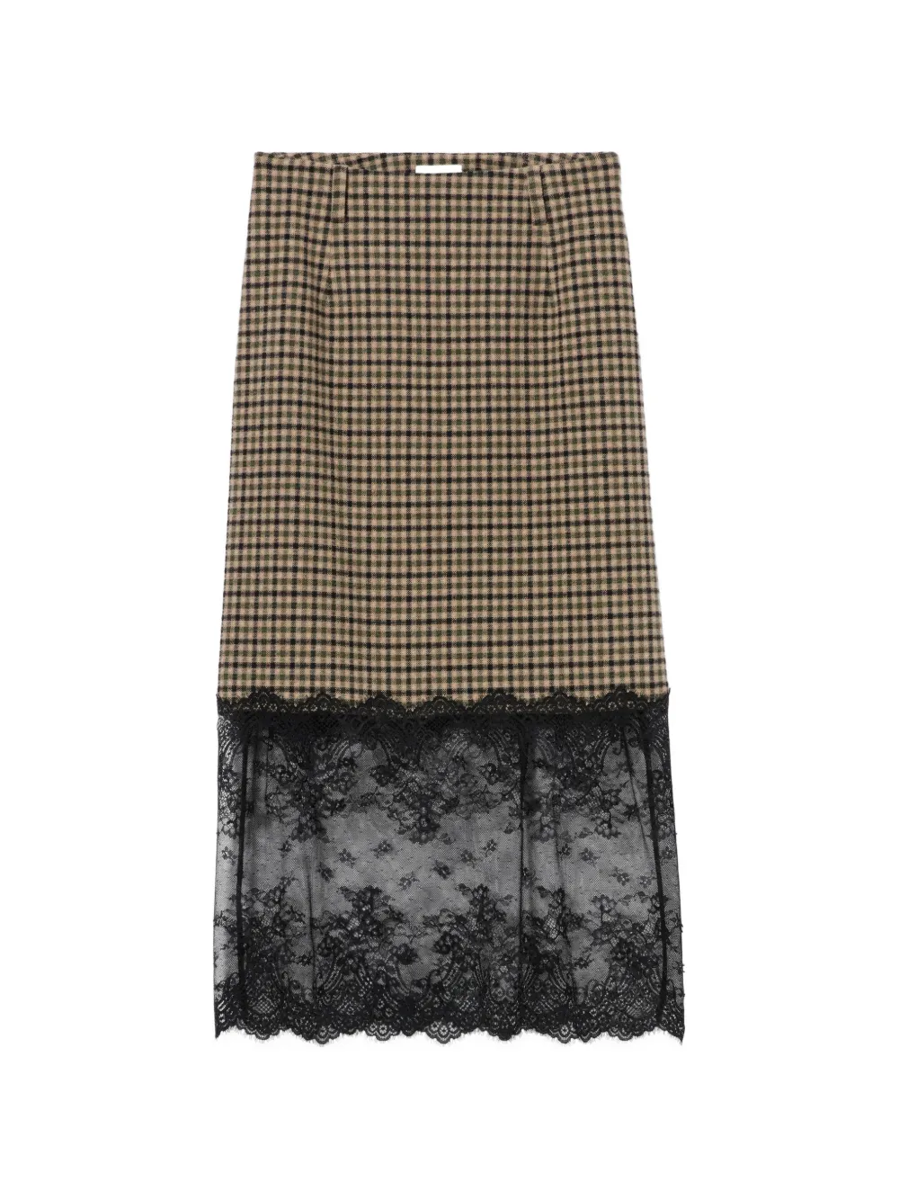 Claudie Pierlot straight checked skirt Beige