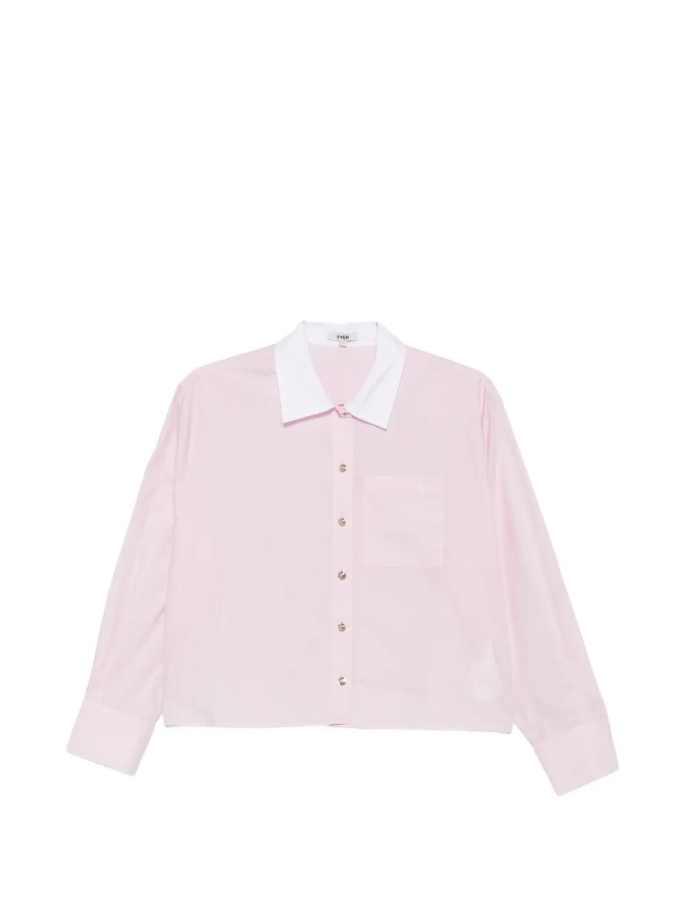 Maje contrast-collar cropped shirt - Rosa