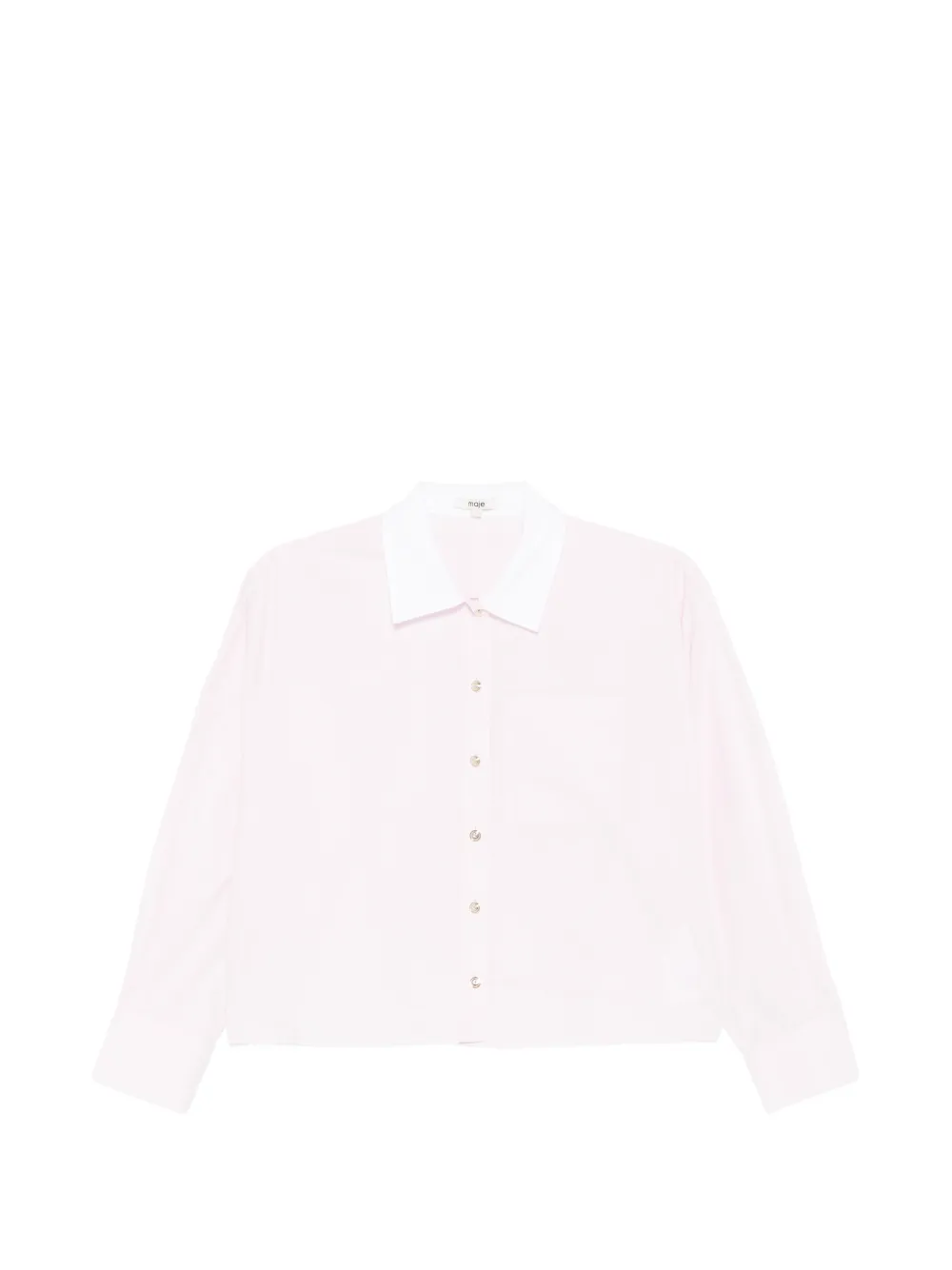 Maje contrast-collar cropped shirt - Rosa