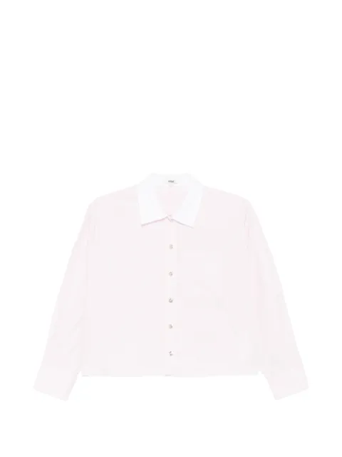 Maje contrast-collar cropped shirt