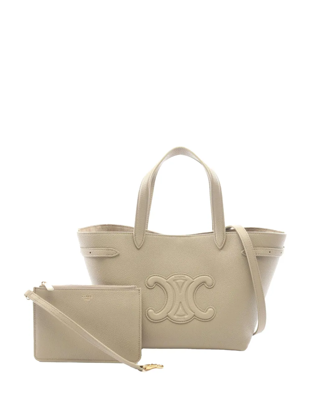 Celine Pre-Owned 2010-2026 Mini Grained Calfskin Cuir Triomphe Cabas Anais Tote satchel - Toni neutri