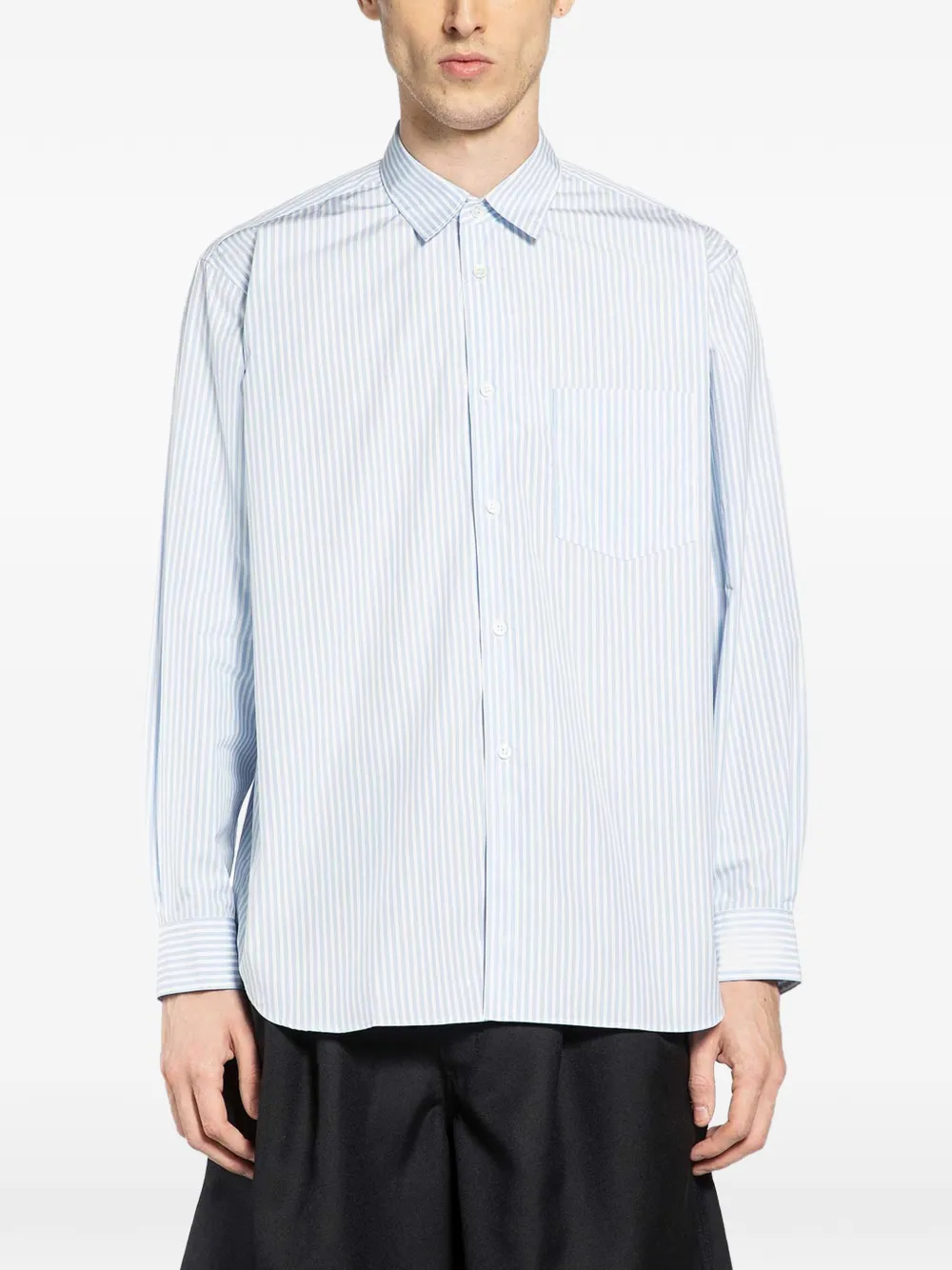 Comme Des Garçons Shirt striped cotton shirt - Blu