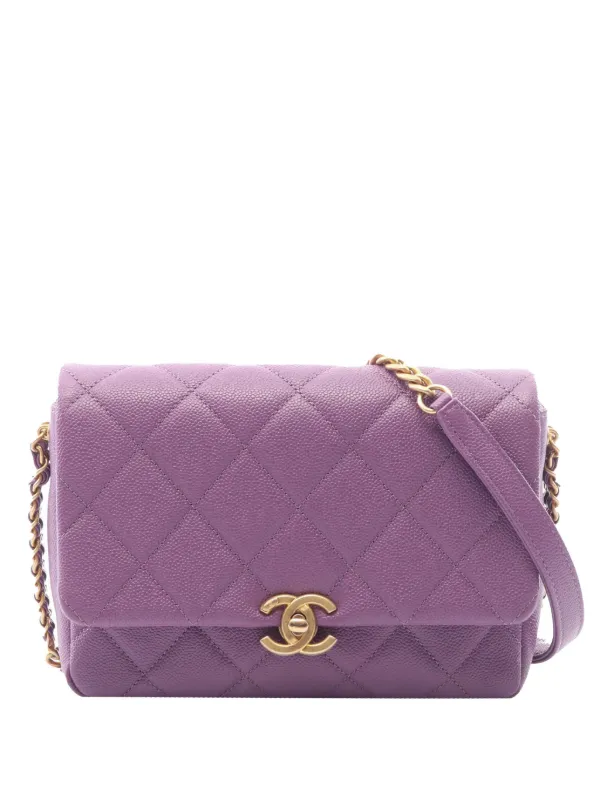 CHANEL Pre-Owned 2021-2026 スモール マトラッセ キャビア フラップ