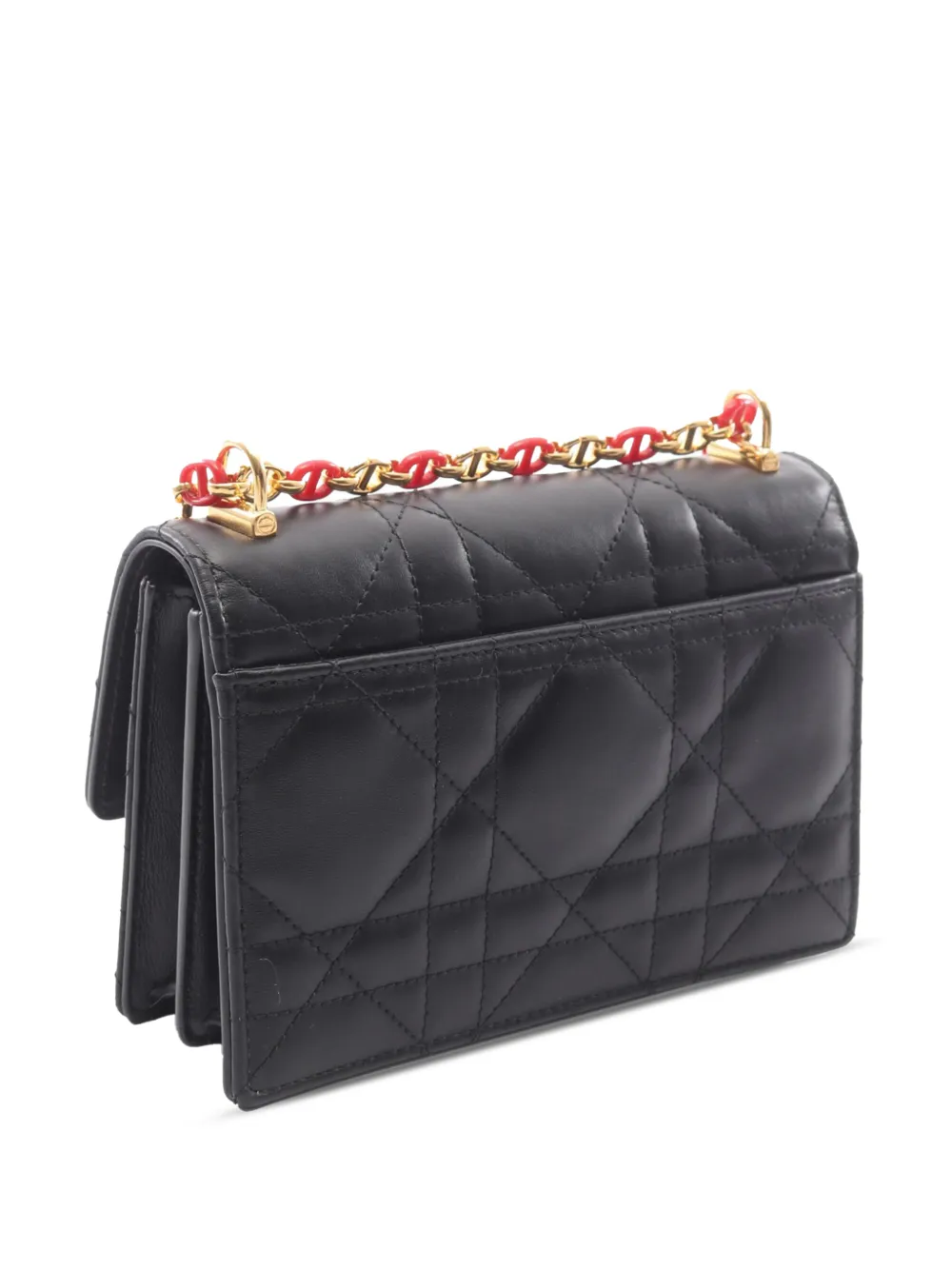 Dior Pre-owned 2021-2026 Dioramour Cannage Caro Wallet on Strap Crossbody Bag in Black, view 3