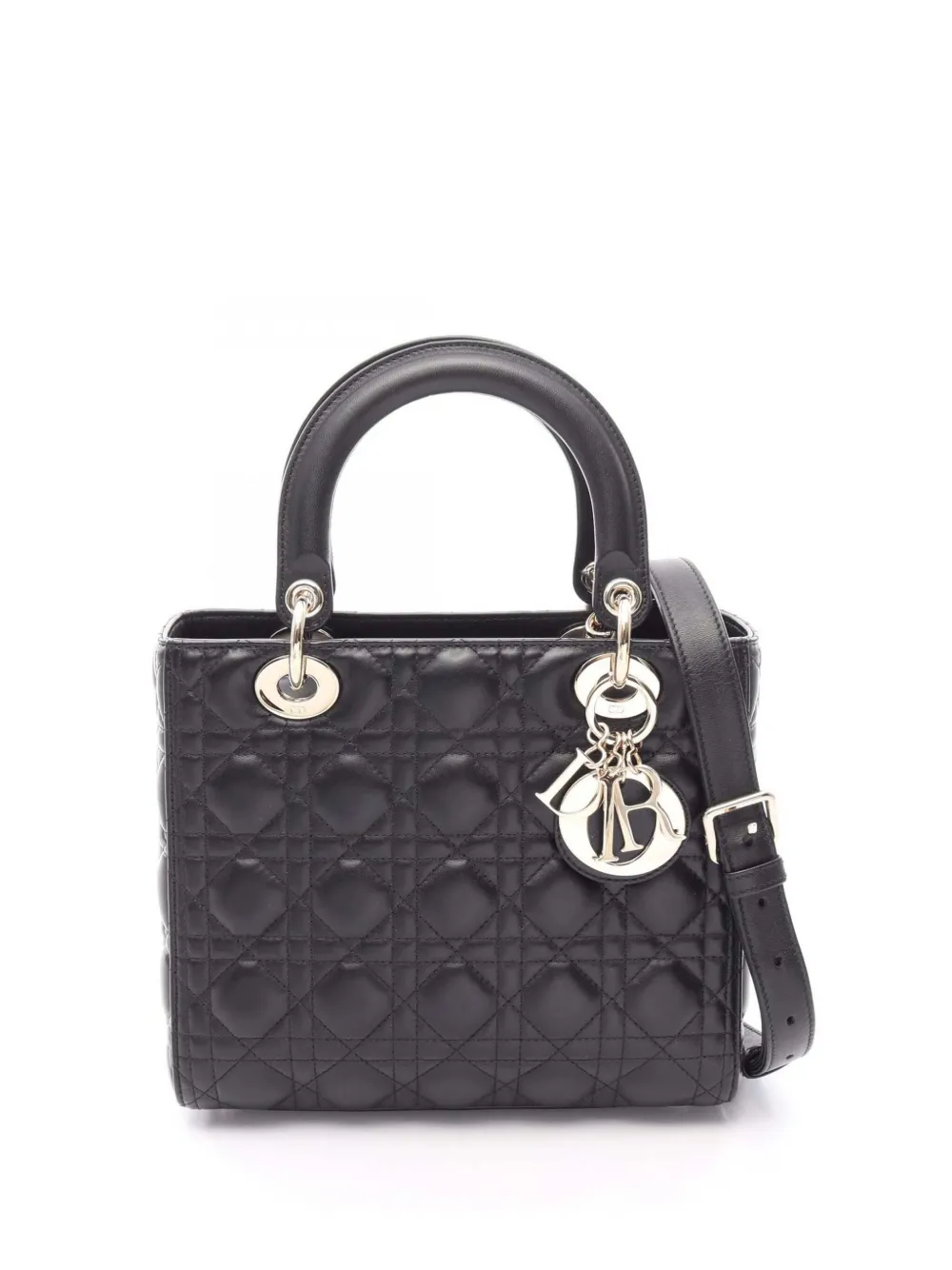 Christian Dior Pre-Owned 2010-2026 Medium Lambskin Cannage Lady Dior satchel - Black